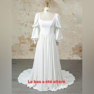 Elegant White wedding Dress L